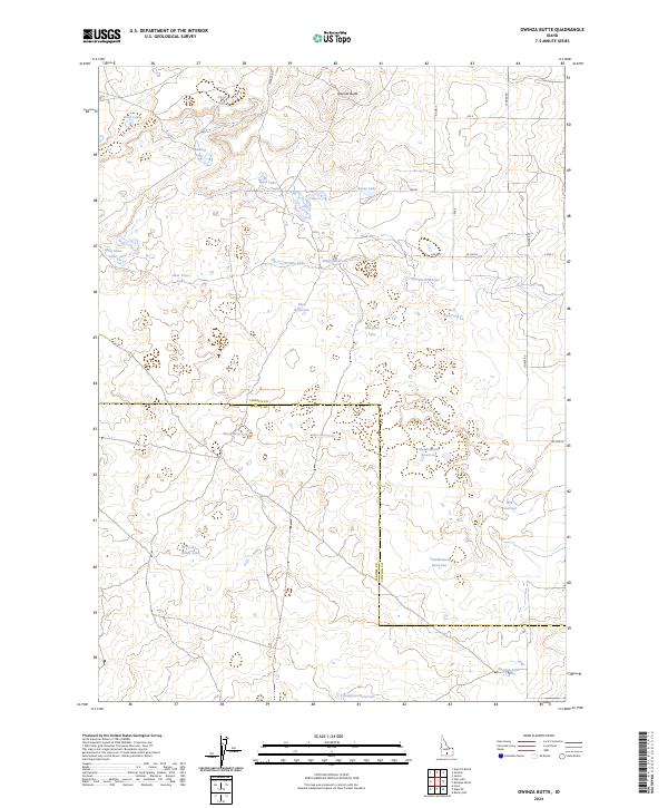 Owinza Butte topographic map thumbnail