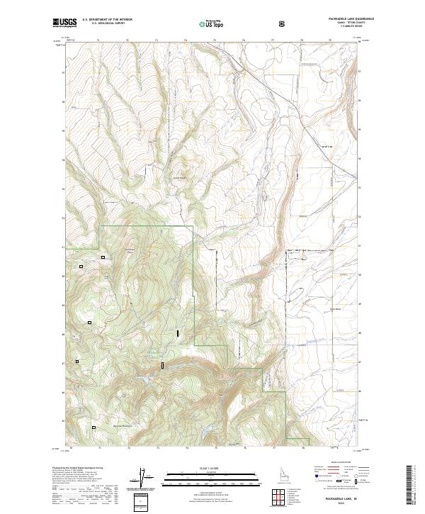 Packsaddle Lake topographic map thumbnail