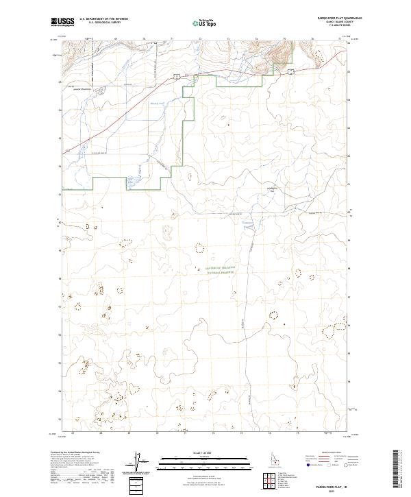 Paddelford Flat topographic map thumbnail