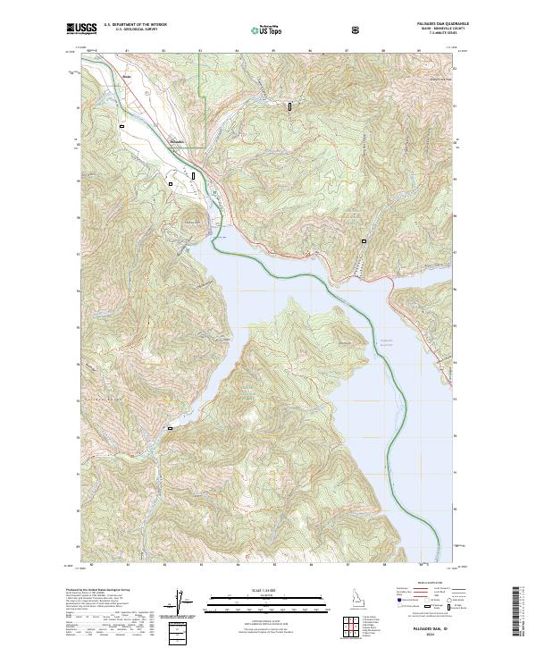 Palisades Dam topographic map thumbnail