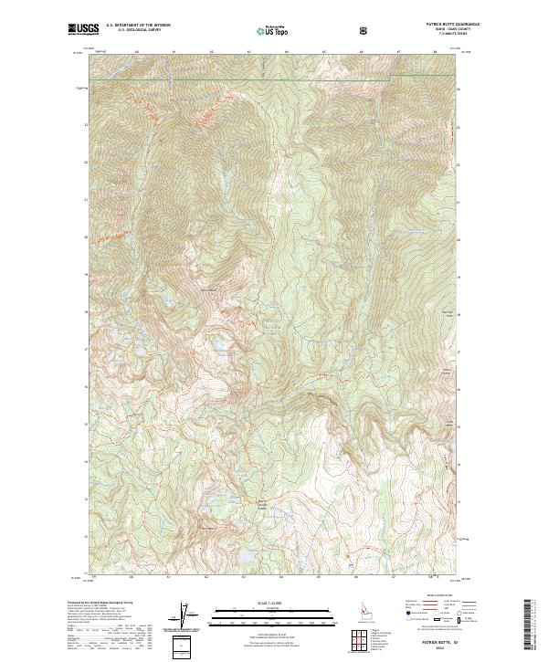 Patrick Butte topographic map thumbnail