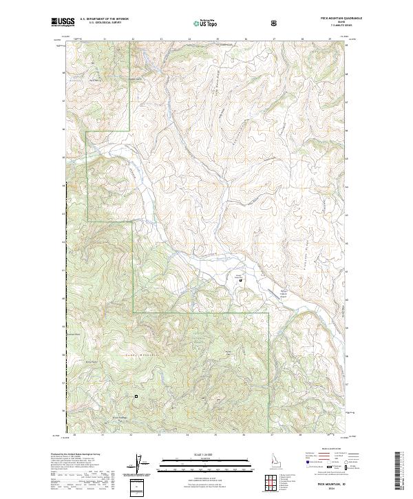 Peck Mountain topographic map thumbnail