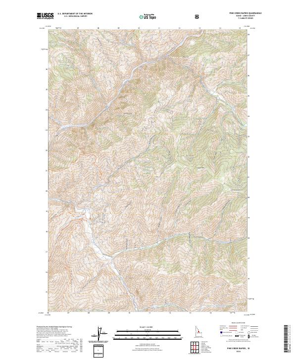 Pine Creek Rapids topographic map thumbnail