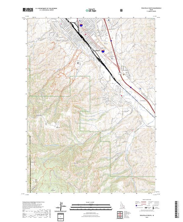 Pocatello South topographic map thumbnail