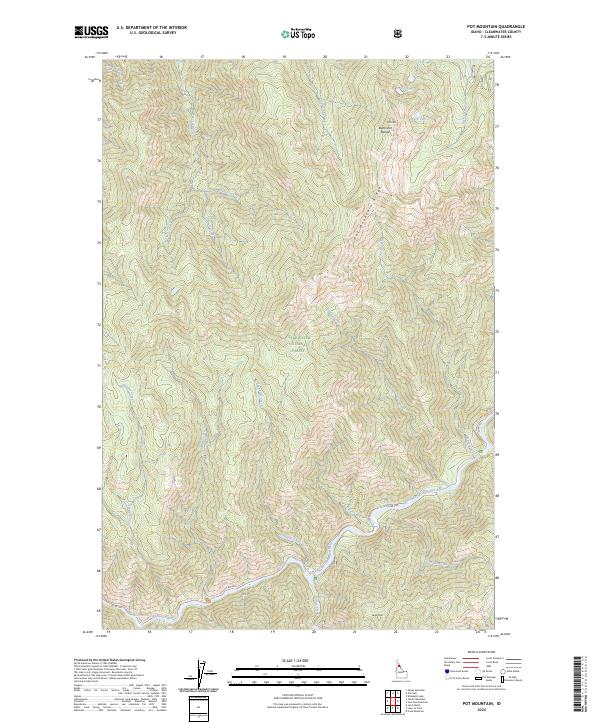 Pot Mountain topographic map thumbnail