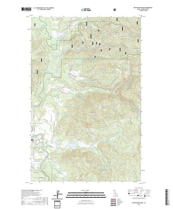 Prater Mountain topographic map thumbnail