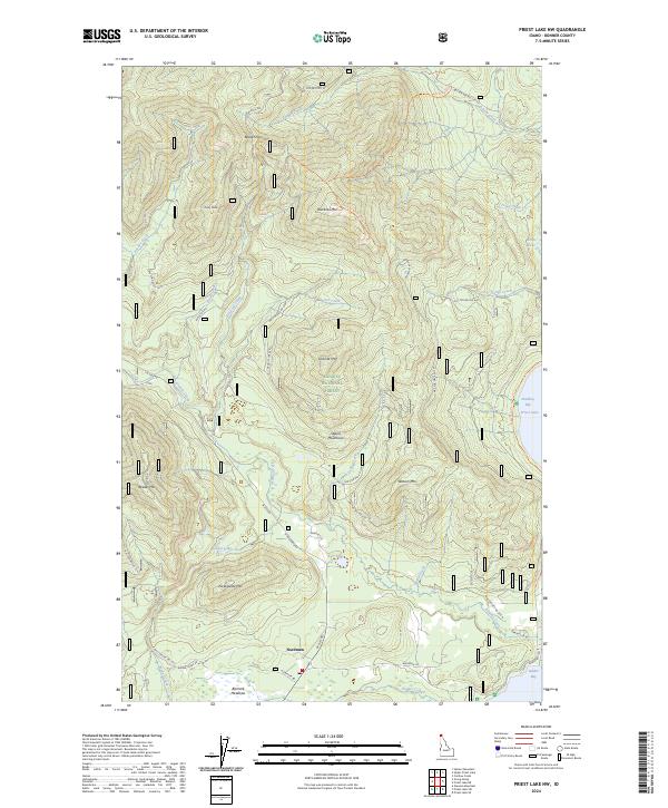 Priest Lake NW topographic map thumbnail