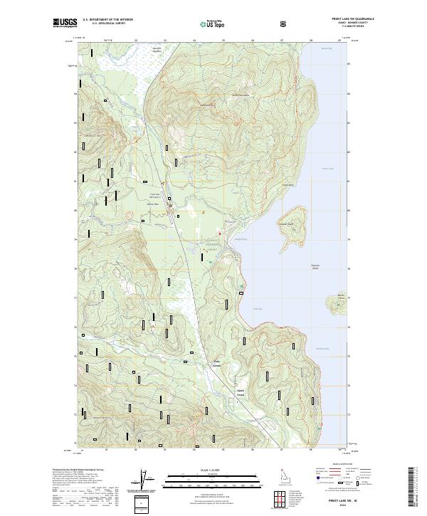 Priest Lake SW topographic map thumbnail
