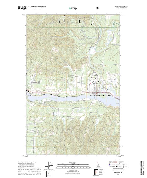 Priest River topographic map thumbnail