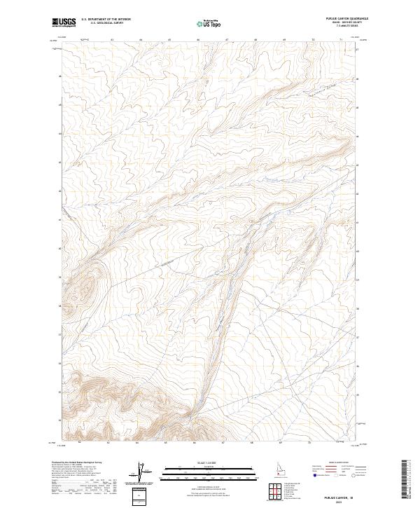 Purjue Canyon topographic map thumbnail