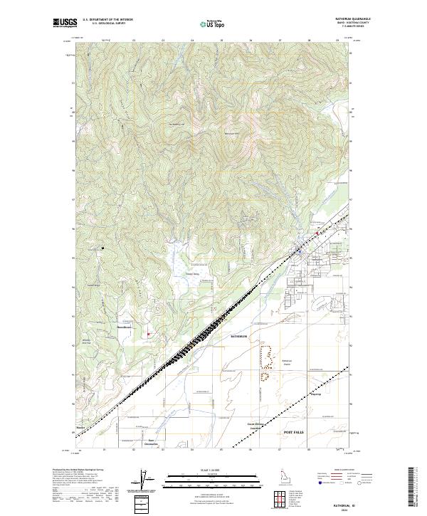 Rathdrum topographic map thumbnail