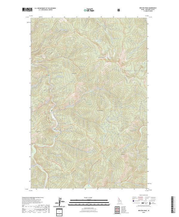 Red Ives Peak topographic map thumbnail