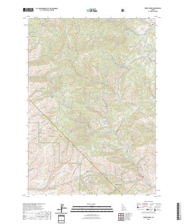 Robie Creek topographic map thumbnail
