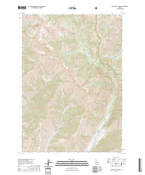 Rock Roll Canyon topographic map thumbnail