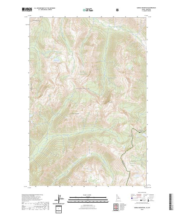 Saddle Mountain topographic map thumbnail