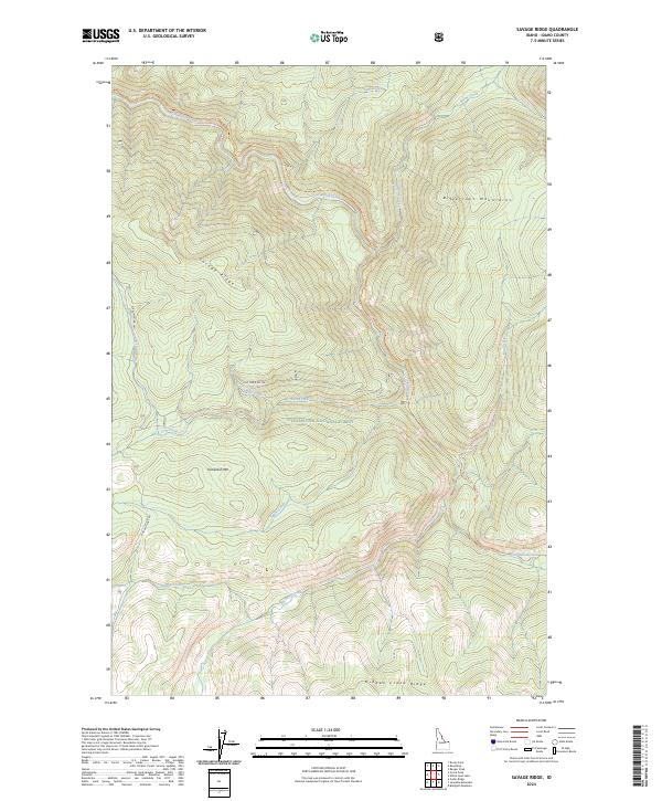 Savage Ridge topographic map thumbnail