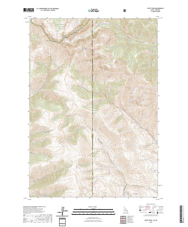 Scott Peak topographic map thumbnail