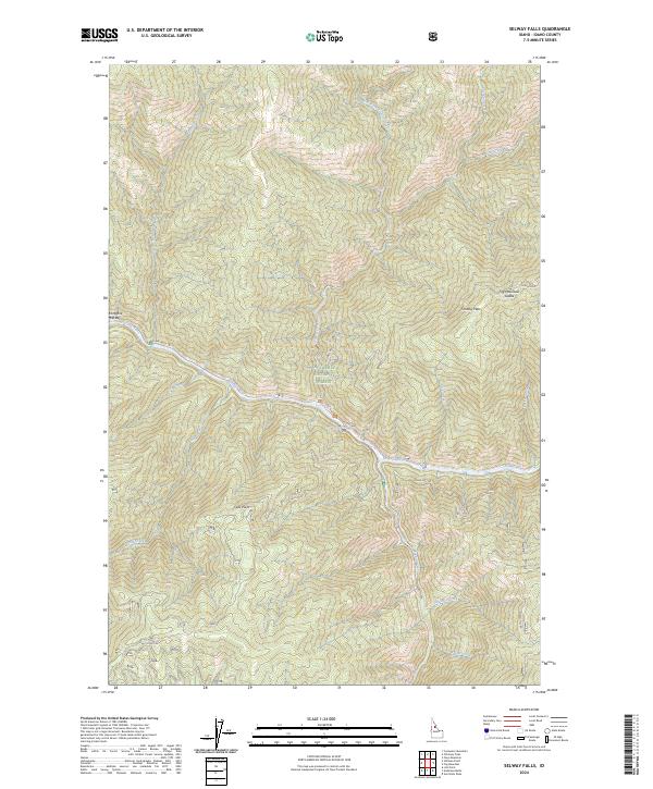 Selway Falls topographic map thumbnail