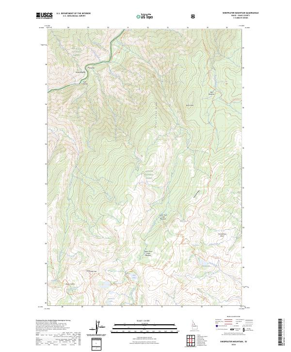 Sheepeater Mountain topographic map thumbnail