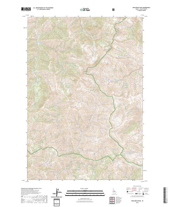 Shellrock Peak topographic map thumbnail