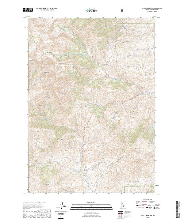 Shelly Mountain topographic map thumbnail