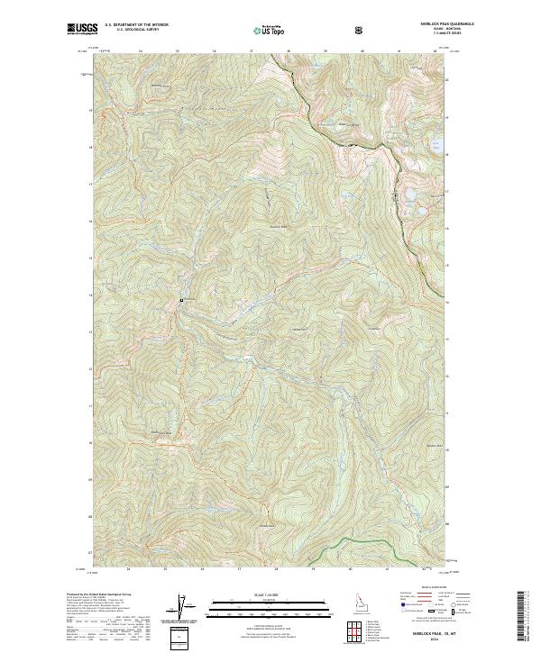Sherlock Peak topographic map thumbnail