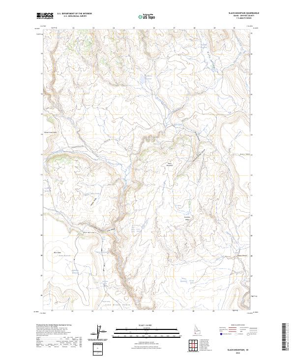 Slack Mountain topographic map thumbnail