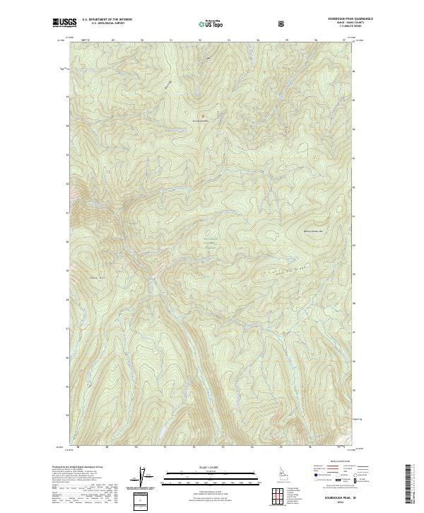 Sourdough Peak topographic map thumbnail