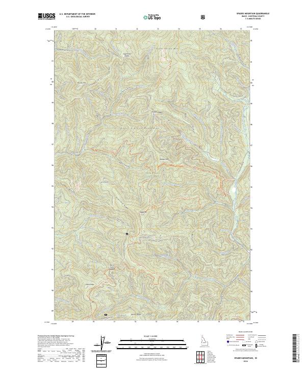 Spades Mountain 2024 topographic map thumbnail