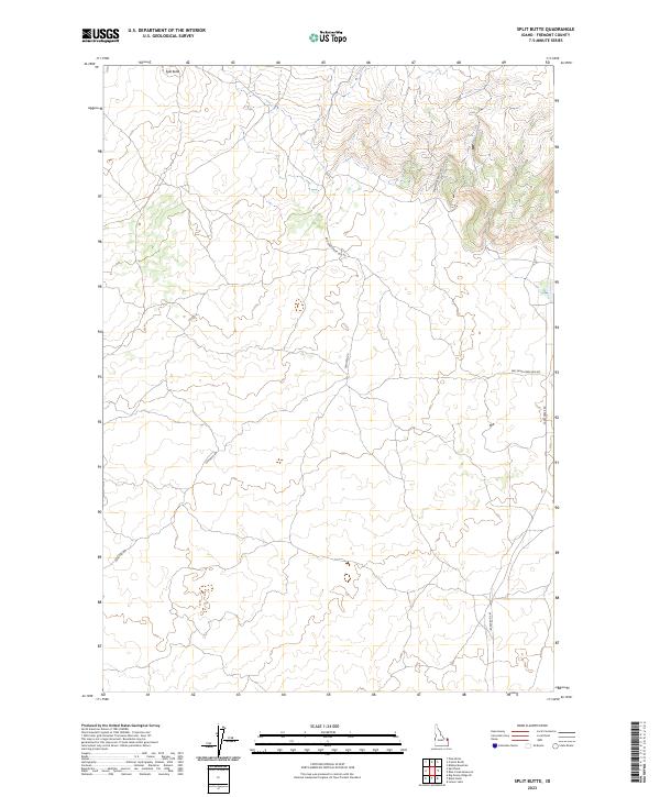 Split Butte 2023 topographic map thumbnail