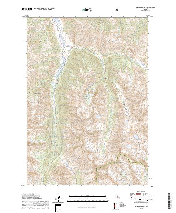 Standhope Peak topographic map thumbnail