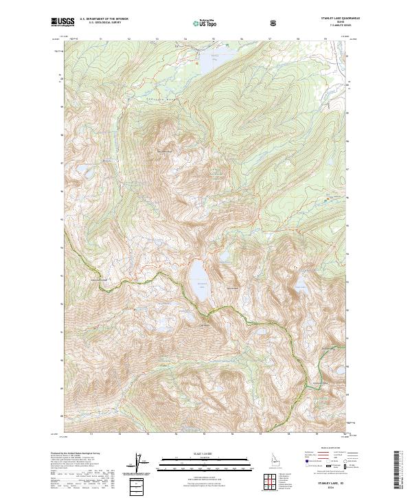 Stanley Lake topographic map thumbnail