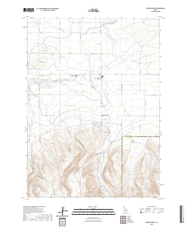 Stricker Butte 2023 topographic map thumbnail