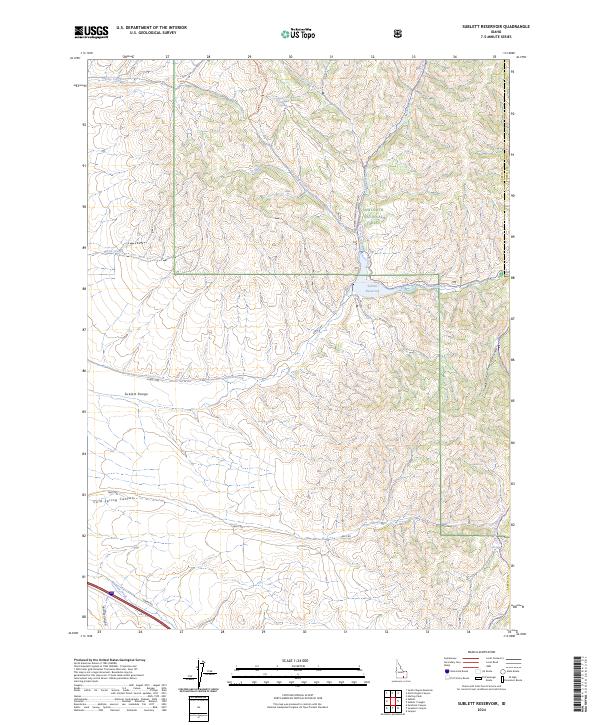 Sublett Reservoir topographic map thumbnail