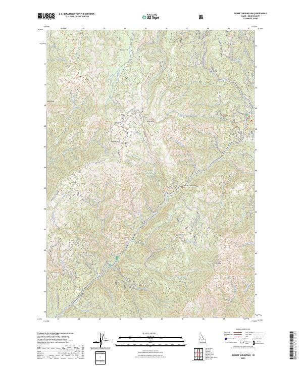 Sunset Mountain 2023 topographic map thumbnail
