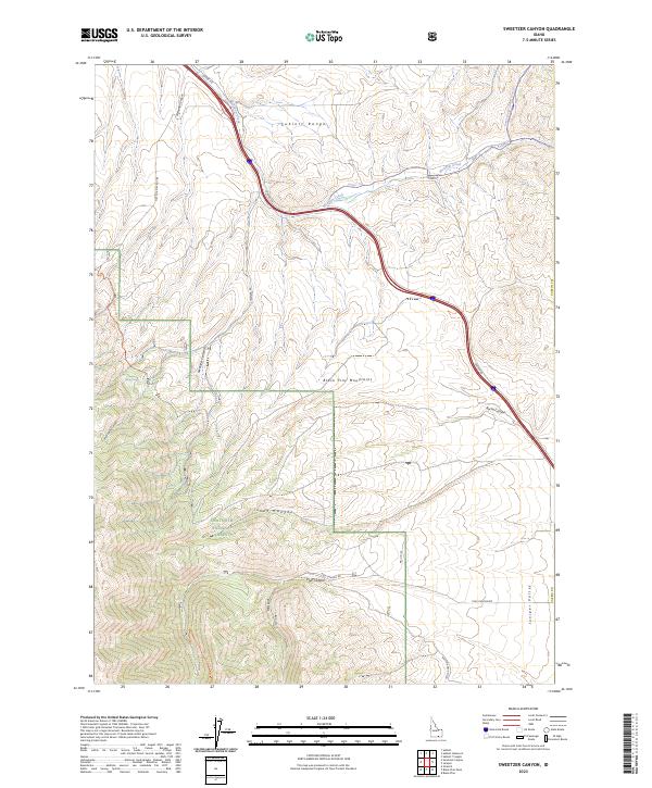 Sweetzer Canyon topographic map thumbnail
