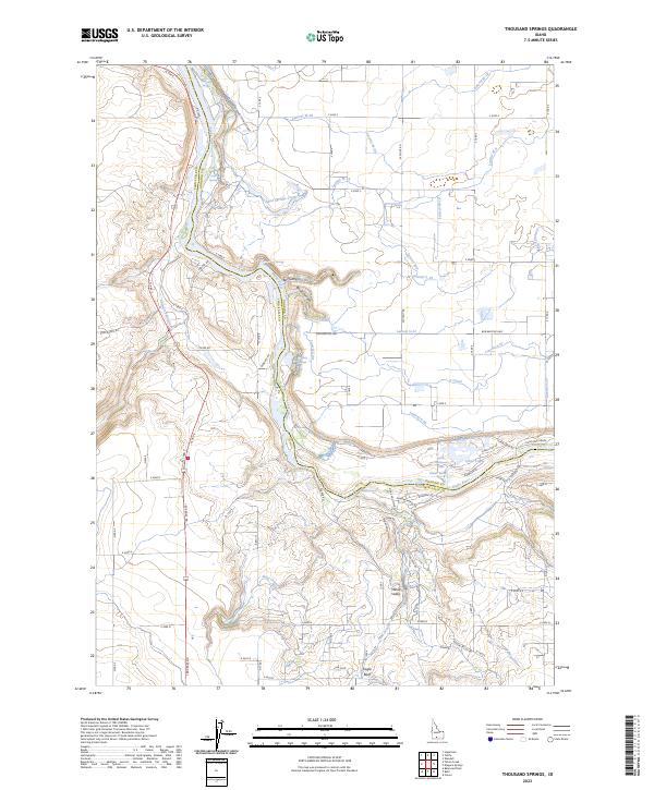 Thousand Springs topographic map thumbnail