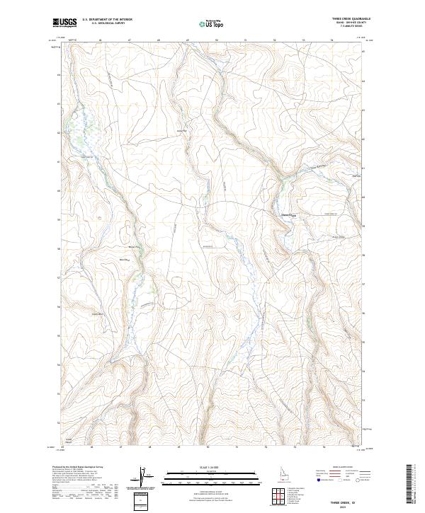 Three Creek 2023 topographic map thumbnail