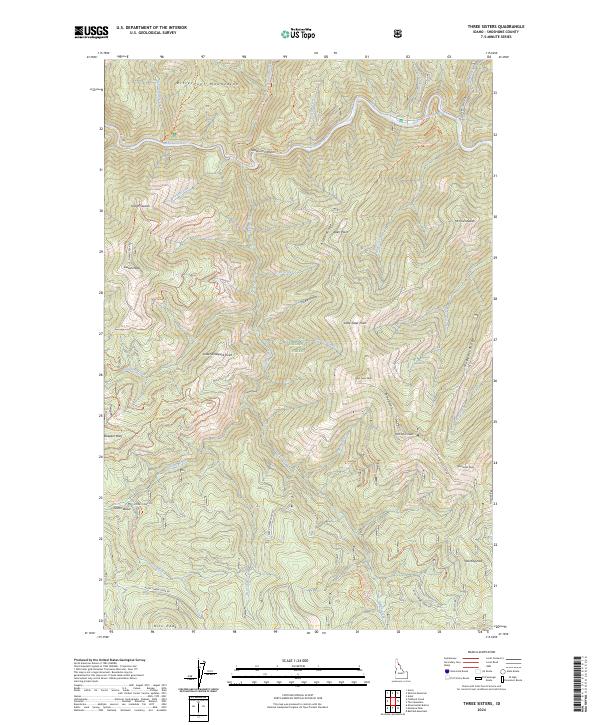 Three Sisters 2024 topographic map thumbnail