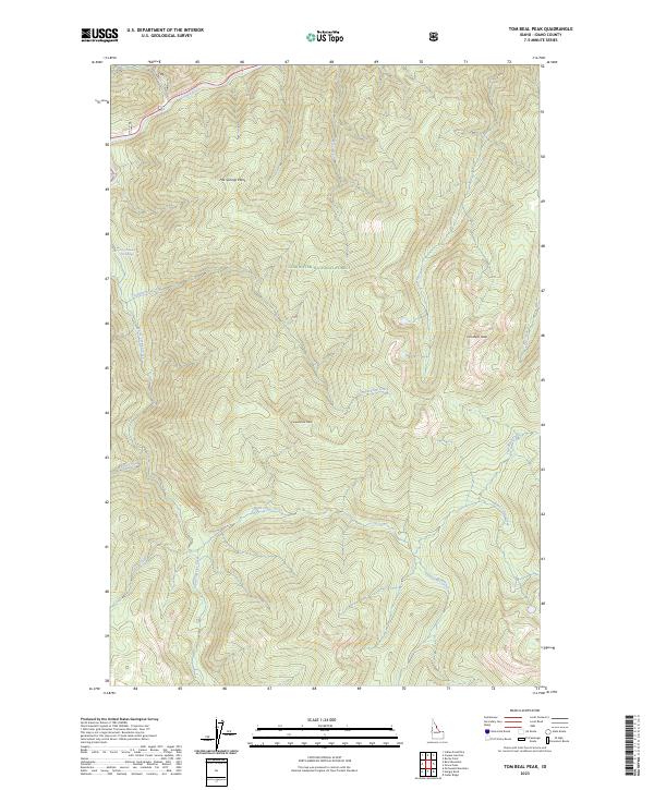 Tom Beal Peak 2023 topographic map thumbnail