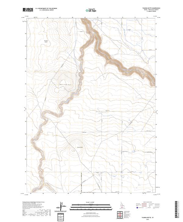 Tuanna Butte topographic map thumbnail
