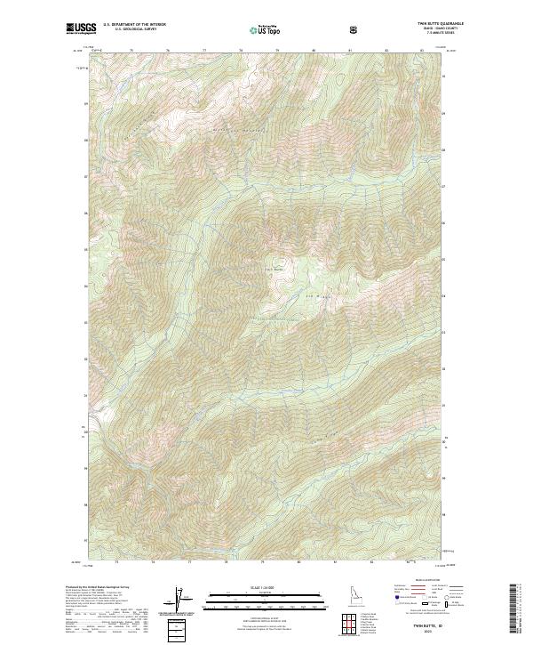 Twin Butte 2023 topographic map thumbnail