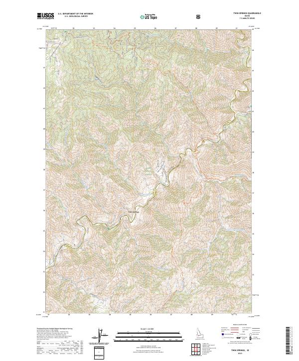 Twin Springs topographic map thumbnail
