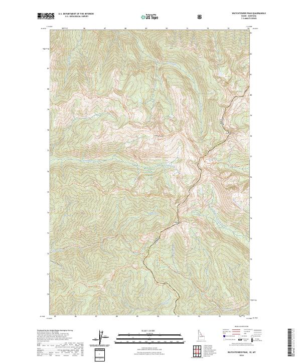 Watchtower Peak 2024 topographic map thumbnail