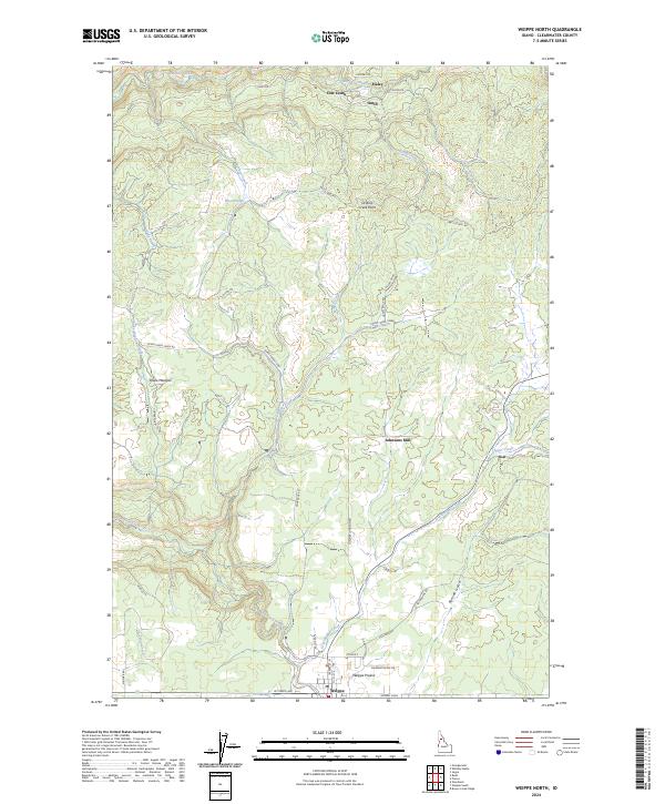 Weippe North topographic map thumbnail