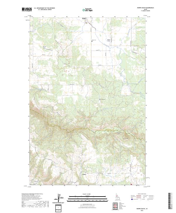 Weippe South topographic map thumbnail