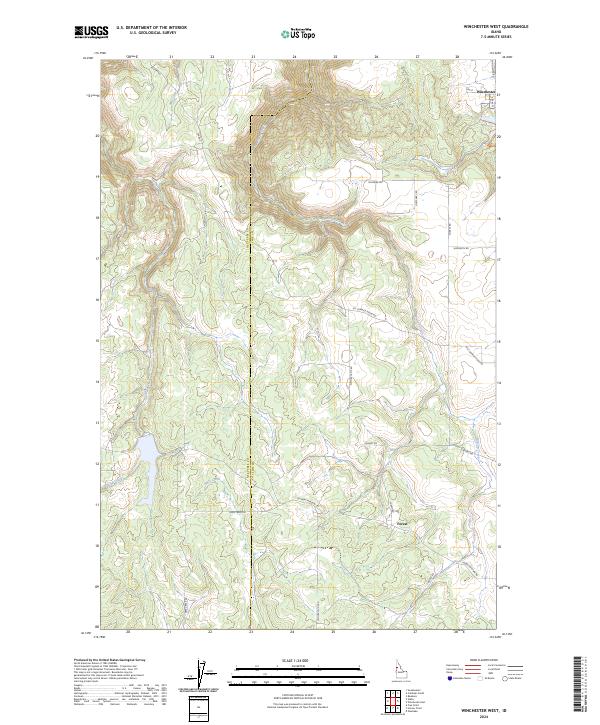 Winchester West topographic map thumbnail