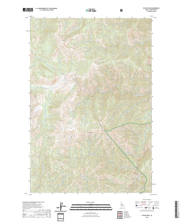 Wylies Peak topographic map thumbnail
