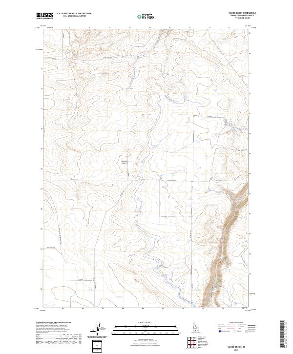 Yahoo Creek topographic map thumbnail