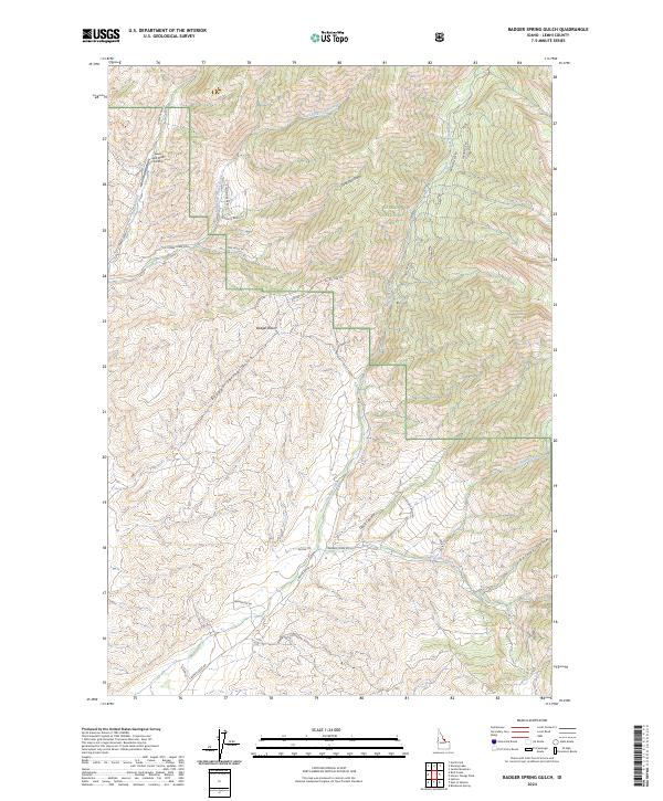Badger Spring Gulch topographic map thumbnail